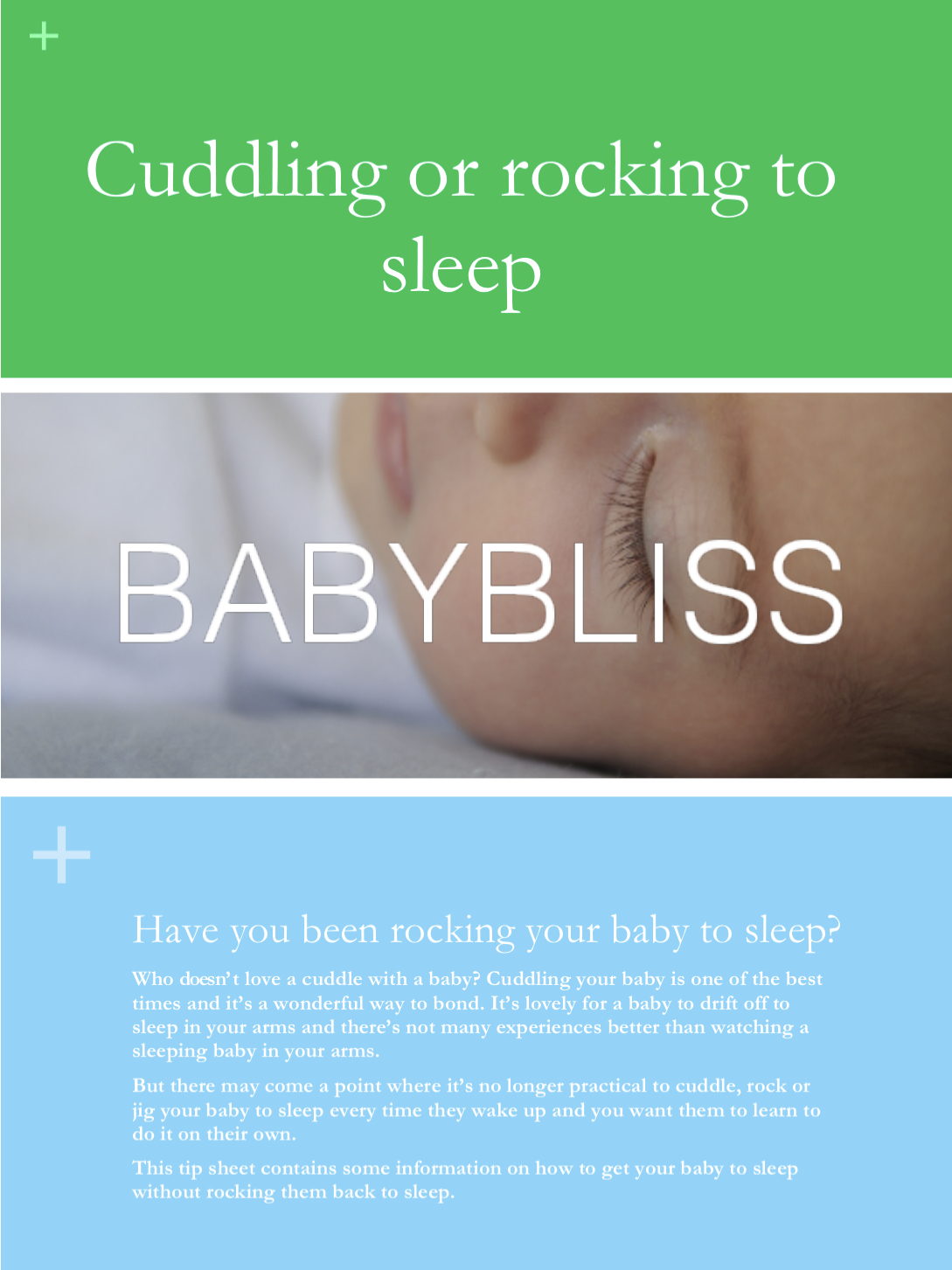 Rocking/Cuddling to Sleep Dependency Tip Sheet